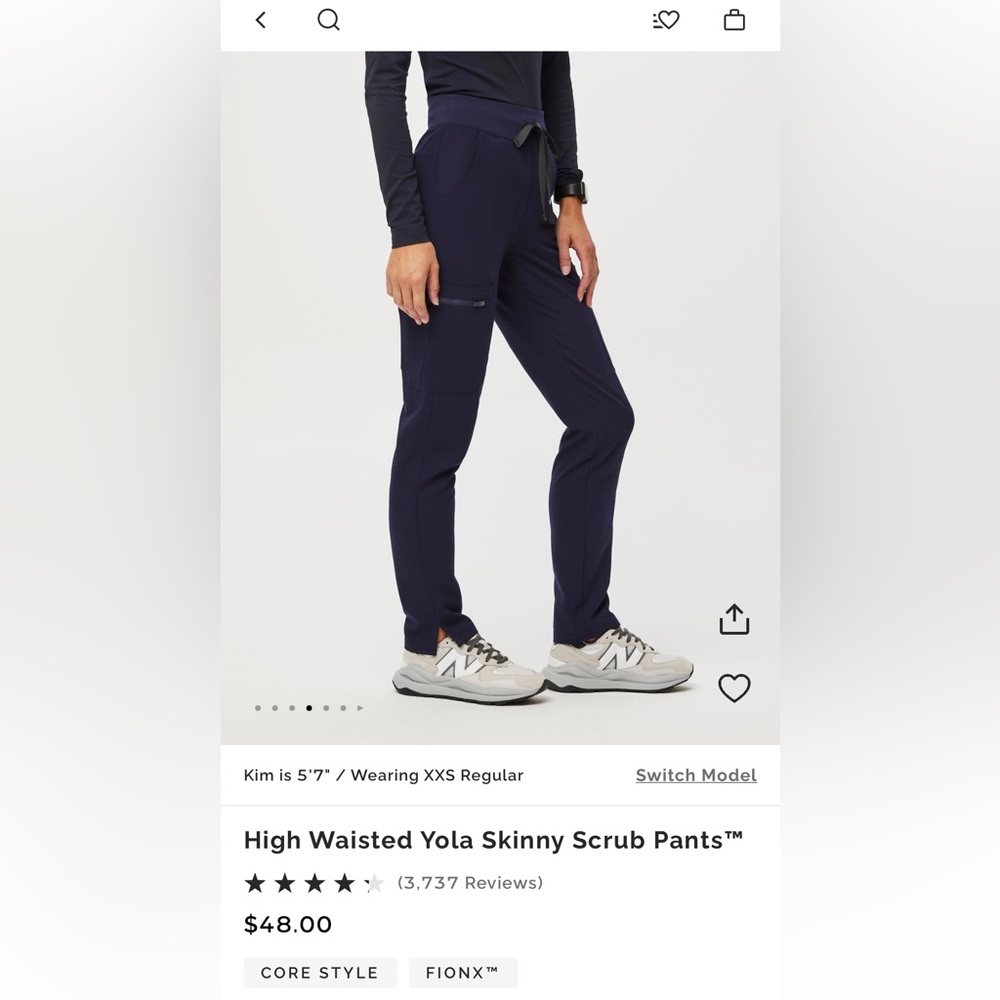 Figs high waisted yola skinny scrub pants